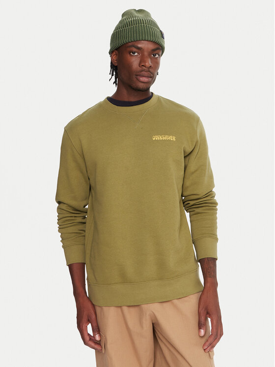 Quiksilver Суитшърт Salt Water Graphic EQYFT05127 Зелен Comfort Fit цвят на ниска цена