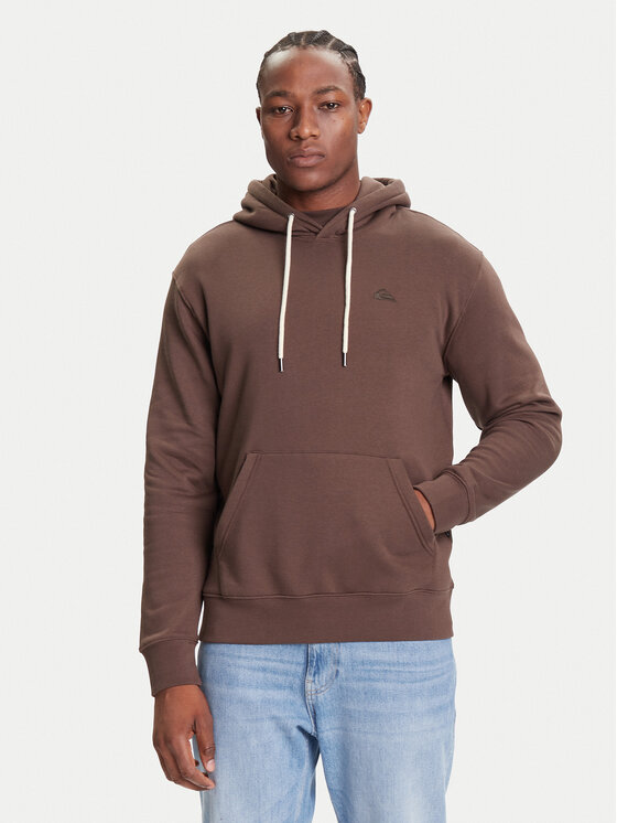 Quiksilver Суитшърт Salt Water Hoodie EQYFT05159 Кафяв Regular Fit цвят на ниска цена