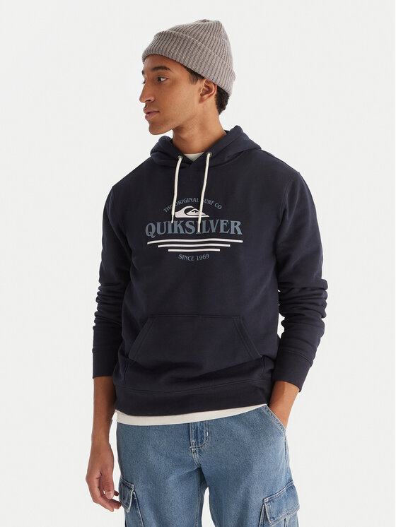 Quiksilver Суитшърт Screen Fleece Classic EQYFT05137 Тъмносин Regular Fit цвят на ниска цена