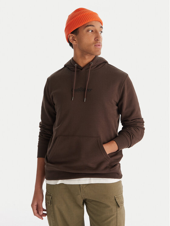 Quiksilver Суитшърт Screen Fleece Fineline EQYFT05136 Кафяв Regular Fit цвят на ниска цена