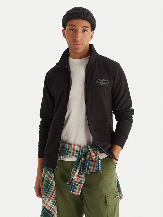 Quiksilver Суитшърт Zip Fleece EQYFT05134 Черен Regular Fit цвят на ниска цена