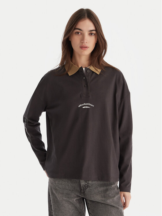 Quiksilver Тениска с яка и копчета Mercury Standard EQWKT03203 Сив Regular Fit цвят на ниска цена