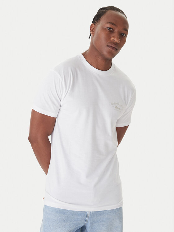 Quiksilver Тишърт Anchor EQYZT08178 Бял Regular Fit цвят на ниска цена