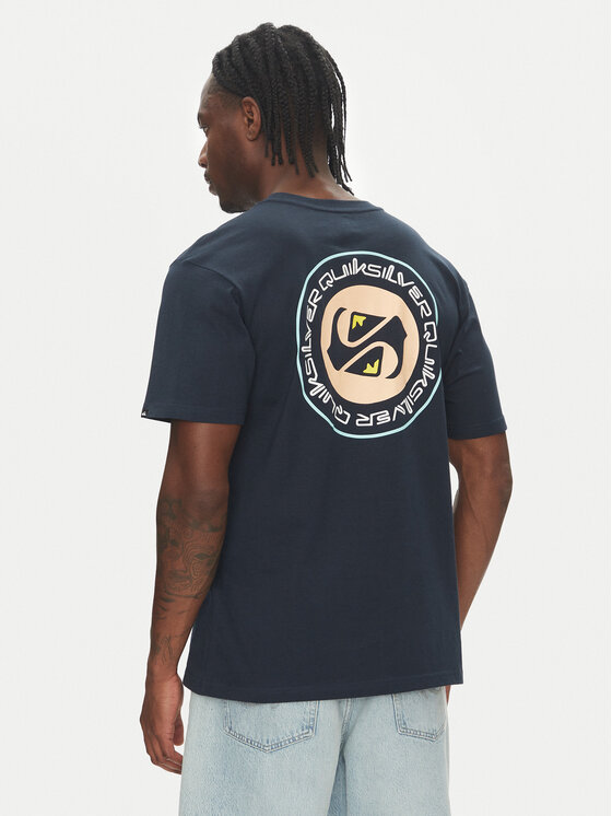 Quiksilver Тишърт Circle Back Ss EQYZT08054 Тъмносин Regular Fit цвят на ниска цена