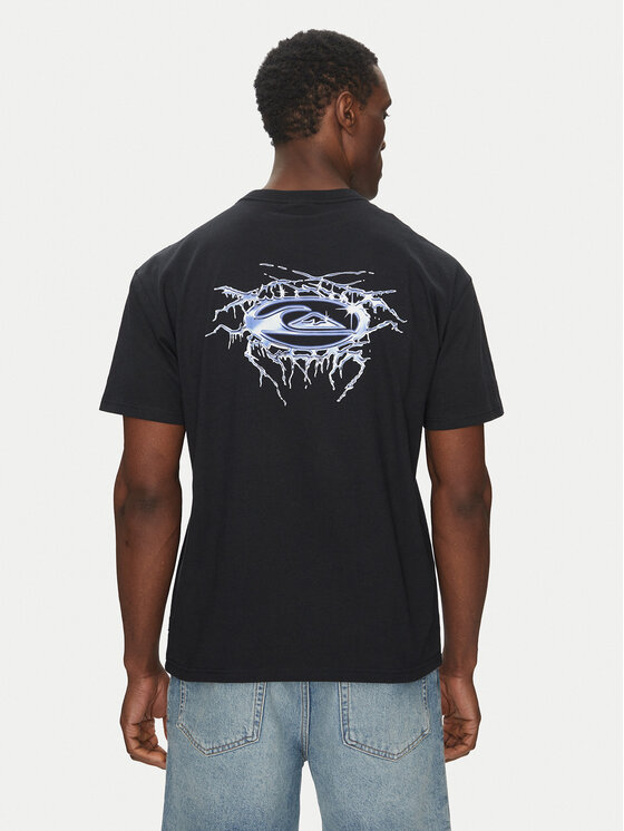 Quiksilver Тишърт EQYZT08016 Черен Relaxed Fit цвят на ниска цена