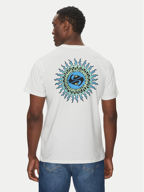 Quiksilver Тишърт EQYZT08046 Бял Regular Fit цвят на ниска цена