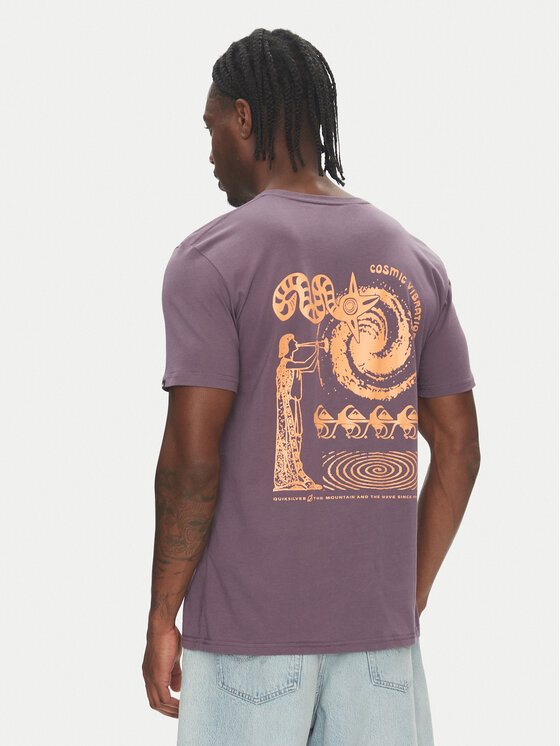 Quiksilver Тишърт EQYZT08053 Виолетов Regular Fit цвят на ниска цена