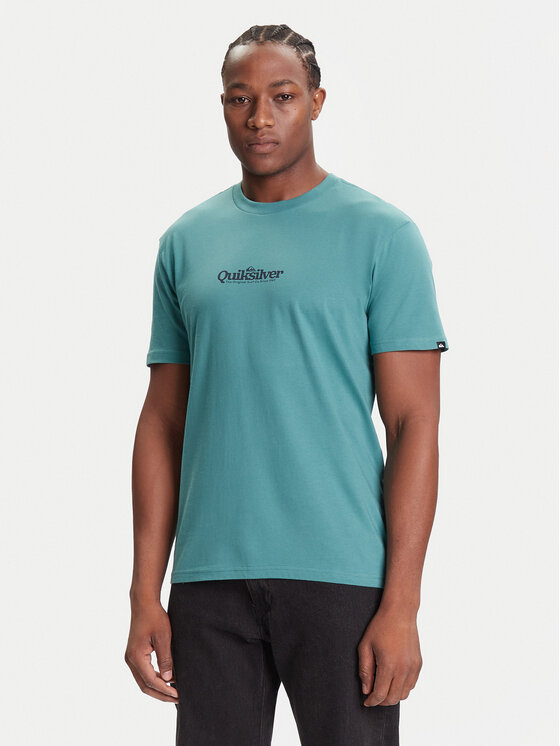 Quiksilver Тишърт EQYZT08174 Зелен Regular Fit цвят на ниска цена