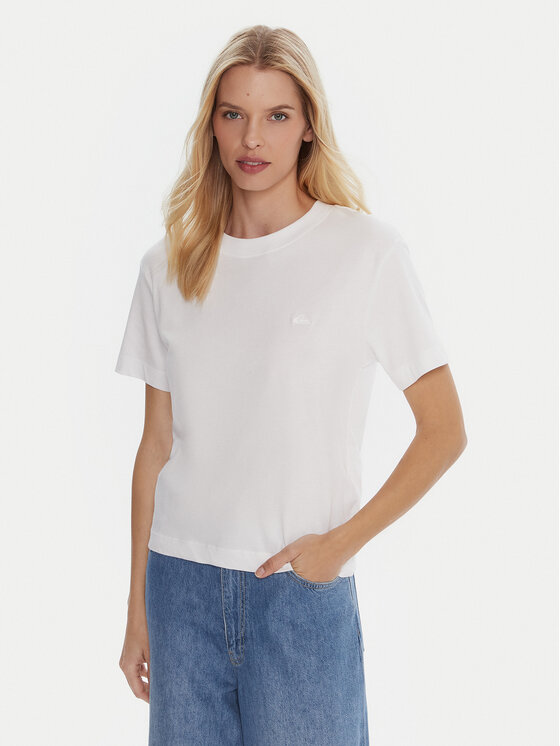 Quiksilver Тишърт Essential EQWZT03196 Бял Regular Fit цвят на ниска цена