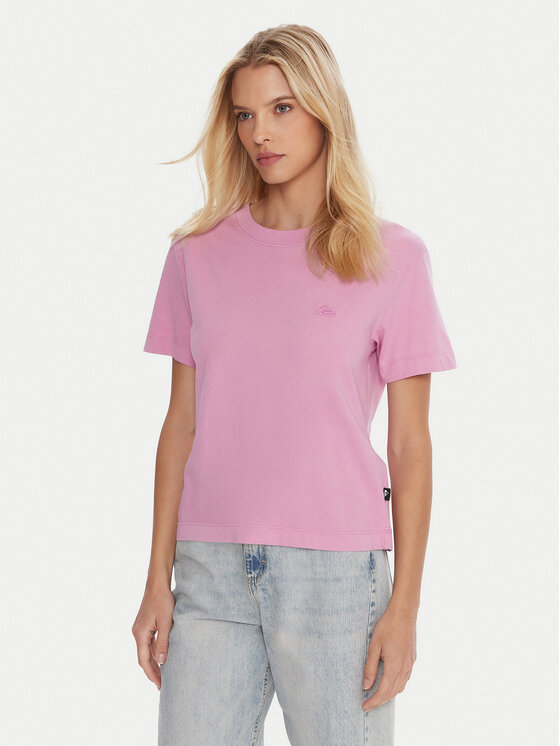 Quiksilver Тишърт Essential EQWZT03196 Виолетов Regular Fit цвят на ниска цена