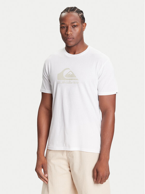 Quiksilver Тишърт Ev Comp Logo EQYZT08182 Бял Regular Fit цвят на ниска цена