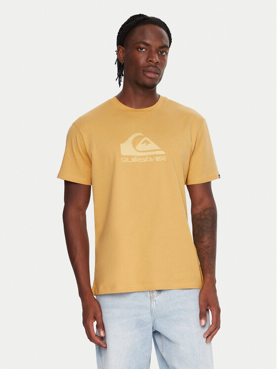 Quiksilver Тишърт Ev Comp Logo EQYZT08182 Жълт Regular Fit цвят на ниска цена