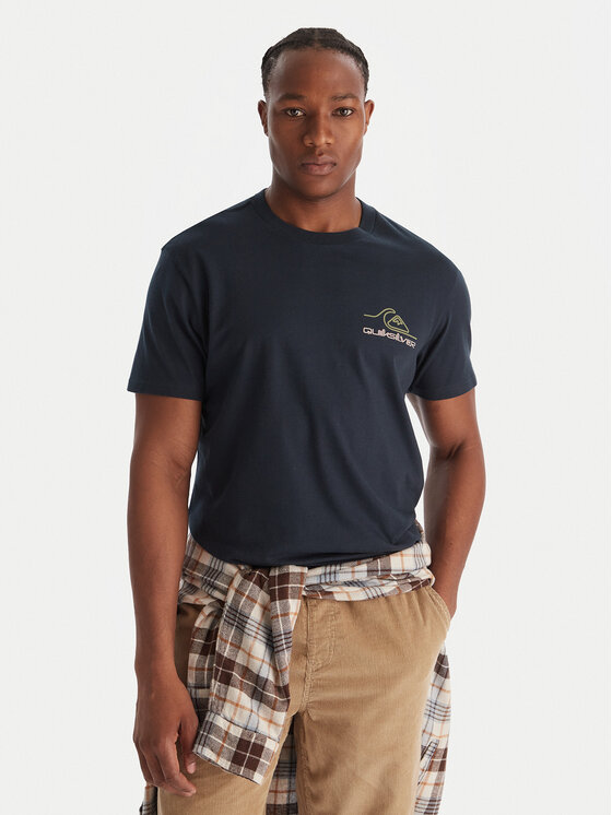 Quiksilver Тишърт Light Waves SS EQYZT08175 Тъмносин Comfort Fit цвят на ниска цена