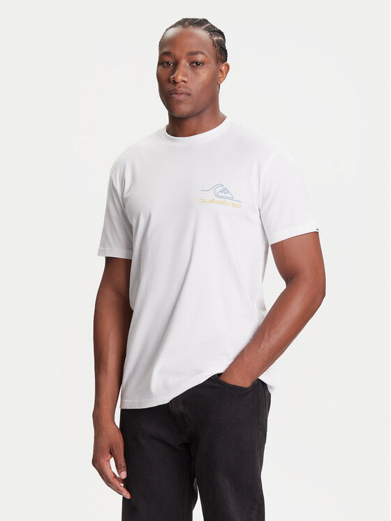Quiksilver Тишърт Light Waves Ss EQYZT08175 Бял Comfort Fit цвят на ниска цена