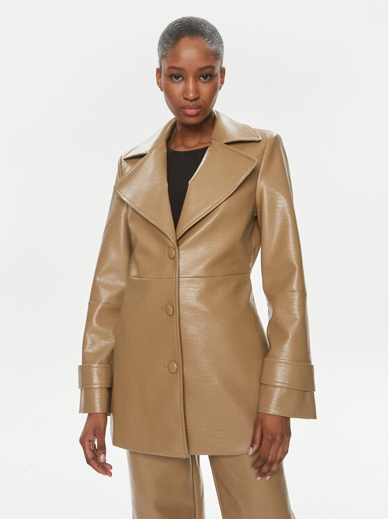 ROTATE Яке от имитация на кожа 1121422512 Кафяв Regular Fit цвят на ниска цена