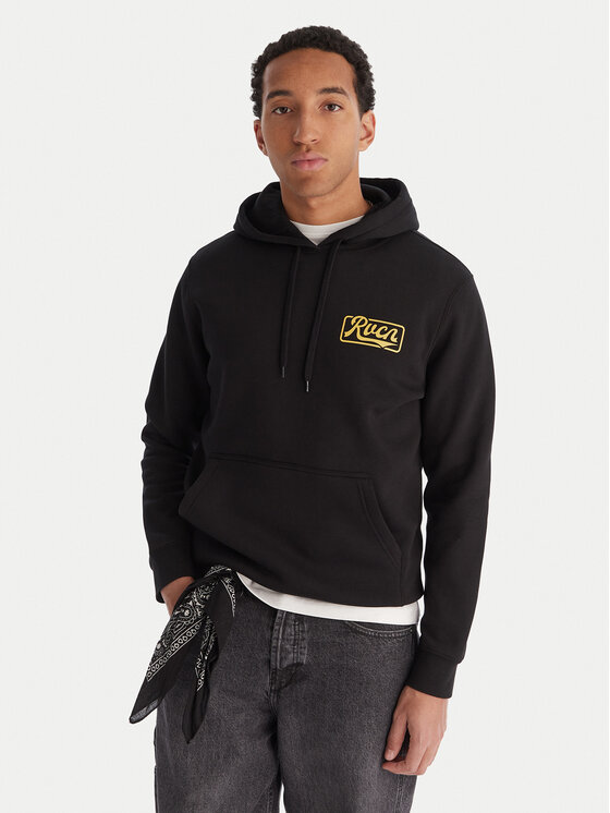 RVCA Суитшърт Frame Up 23A413506 Черен Regular Fit цвят на ниска цена