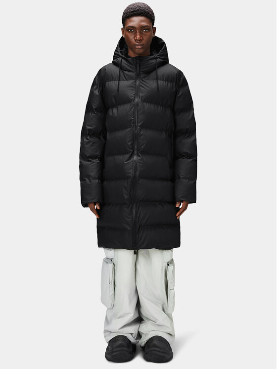 Rains Зимно яке 15130 Черен Regular Fit цвят на ниска цена