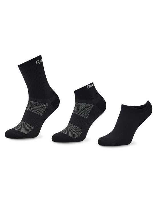 Reebok Къси чорапи Active Foundation Ankle Socks 3 Pairs GH0404 Черен цвят на ниска цена