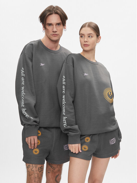 Reebok Суитшърт Classics Good Vibes Crew Sweatshirt HT6117 Сив цвят на ниска цена