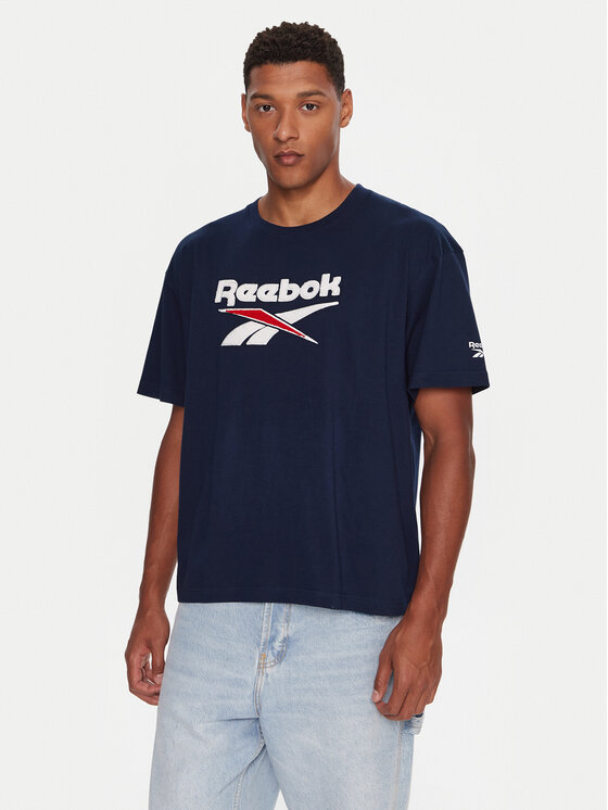 Reebok Тишърт RK25153CCM Тъмносин Regular Fit цвят на ниска цена