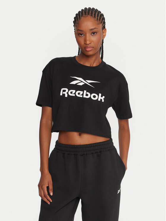 Reebok Тишърт RK25319CCW Черен Regular Fit цвят на ниска цена
