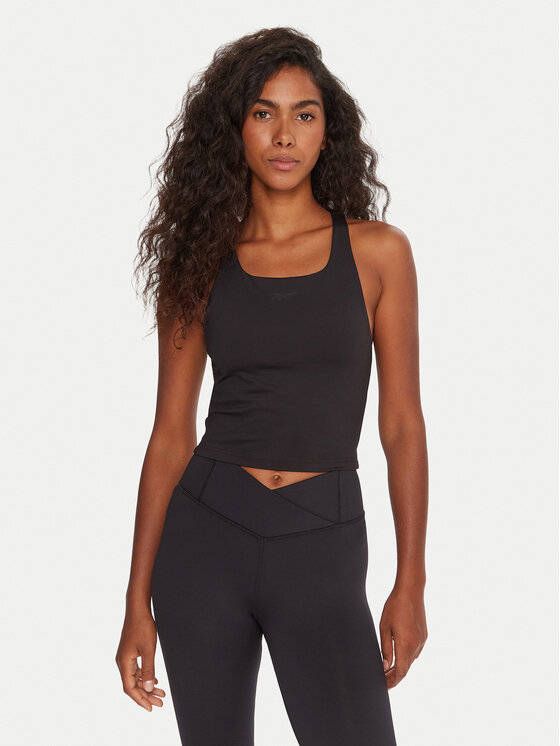 Reebok топ RK25188CCW Черен Slim Fit цвят на ниска цена