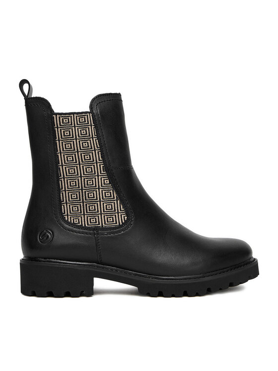 Remonte Боти тип челси D8694-03 Черен цвят на ниска цена