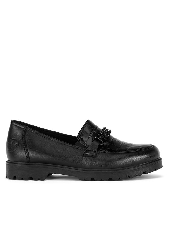 Rieker Мокасини 45561-01 Черен цвят на ниска цена