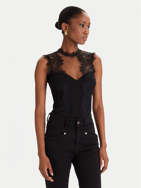 Rinascimento Боди CFC0125003003 Черен Slim Fit цвят на ниска цена