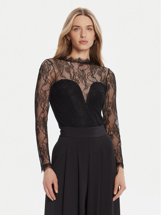 Rinascimento Боди CFC0126159003 Черен Slim Fit цвят на ниска цена