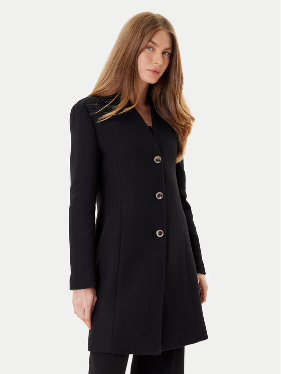 Rinascimento Вълнено палто CFC0126119003 Черен Regular Fit цвят на ниска цена