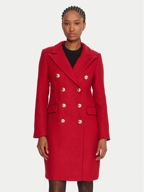 Rinascimento Вълнено палто CFC0126209003 Червен Regular Fit цвят на ниска цена
