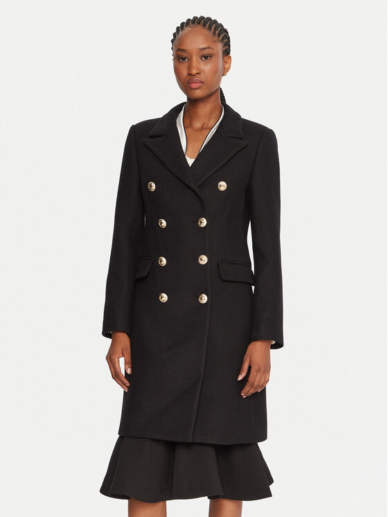 Rinascimento Вълнено палто CFC0126209003 Черен Slim Fit цвят на ниска цена