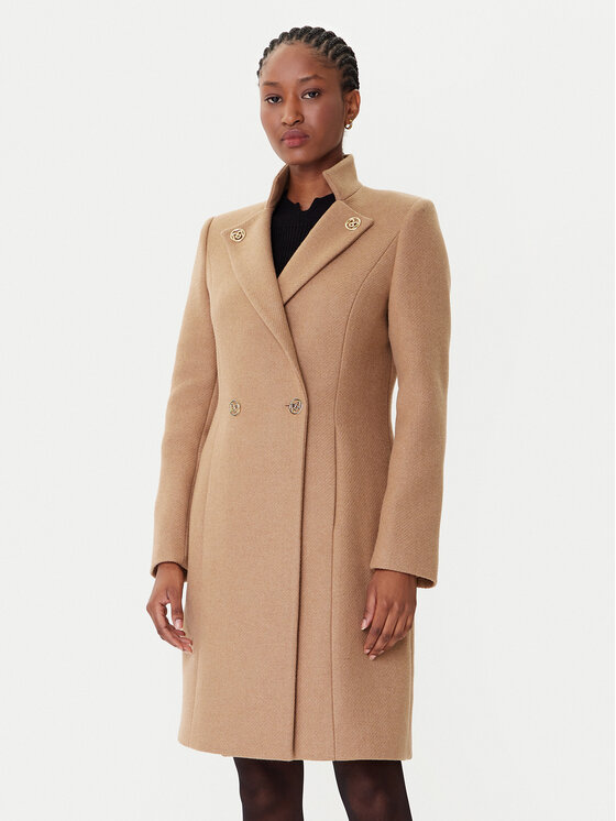 Rinascimento Вълнено палто CFC0126218003 Бежов Regular Fit цвят на ниска цена