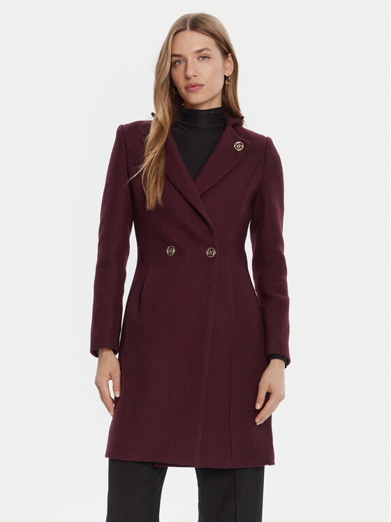 Rinascimento Вълнено палто CFC0126218003 Бордо Regular Fit цвят на ниска цена