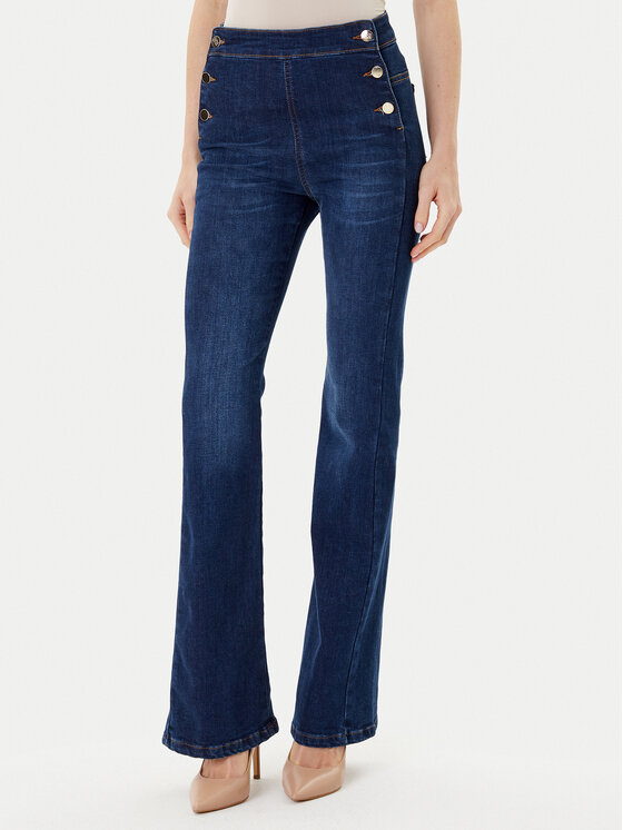 Rinascimento Дънки CFC0124950003 Син Flare Fit цвят на ниска цена