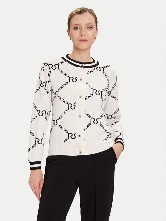 Rinascimento Кардиган CFM0012074003 Бял Regular Fit цвят на ниска цена