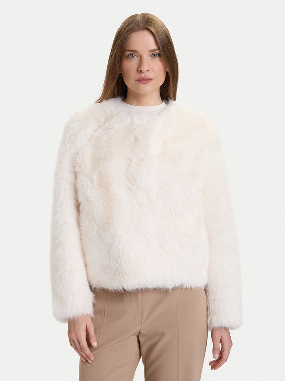 Rinascimento Кожено палто CFC0122217003 Екрю Regular Fit цвят на ниска цена