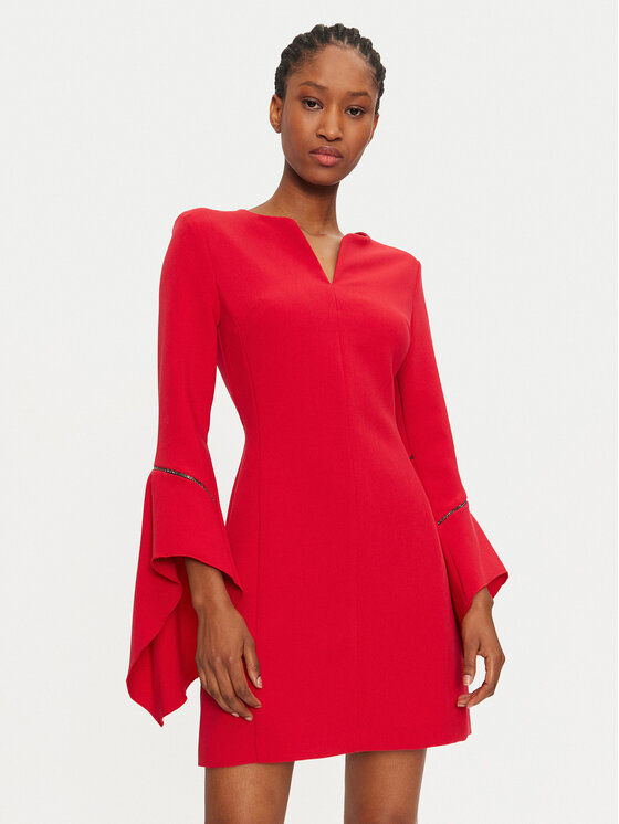 Rinascimento Коктейлна рокля 1000770045934 Червен Regular Fit цвят на ниска цена