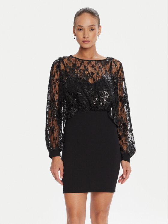 Rinascimento Коктейлна рокля CFC0125098003 Черен Regular Fit цвят на ниска цена