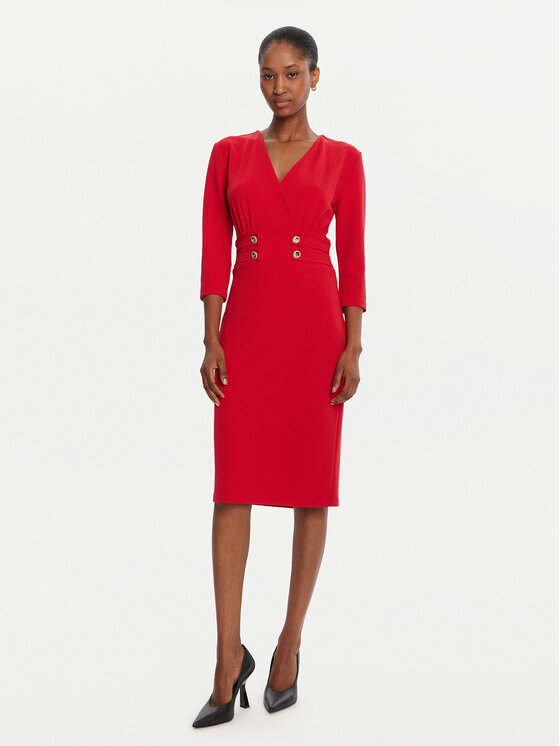 Rinascimento Коктейлна рокля CFC0126151003 Червен Slim Fit цвят на ниска цена