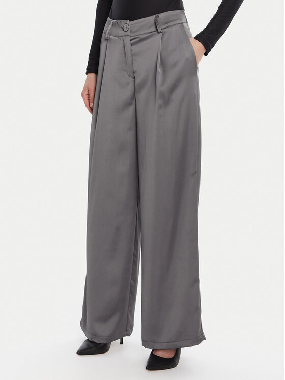 Rinascimento Панталони тип палацо CFC0124993003 Сив Wide Leg цвят на ниска цена