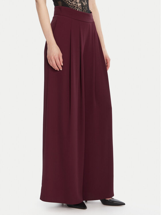 Rinascimento Панталони тип палацо CFC0125495003 Бордо Wide Leg цвят на ниска цена
