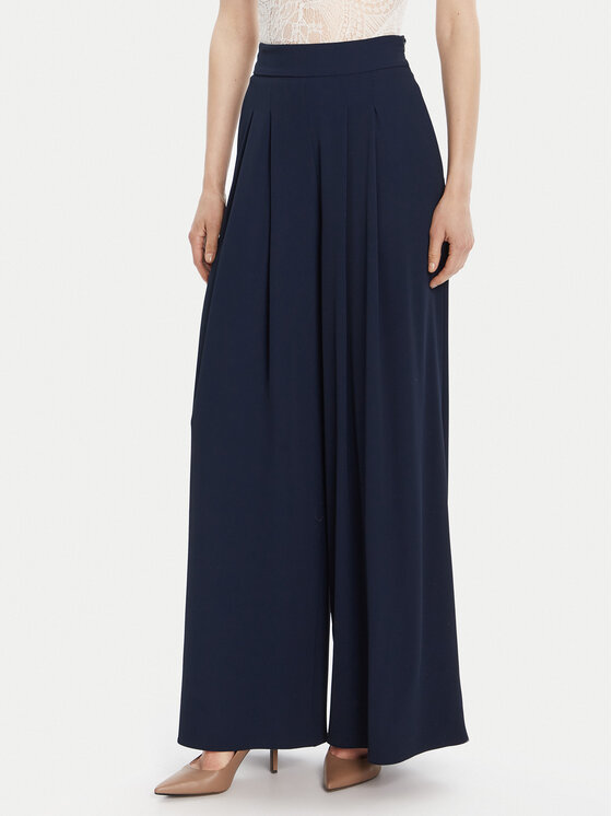 Rinascimento Панталони тип палацо CFC0125495003 Тъмносин Wide Leg цвят на ниска цена
