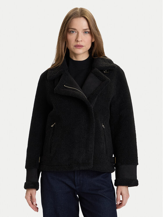 Rinascimento Преходно палто CFC0122207003 Черен Regular Fit цвят на ниска цена