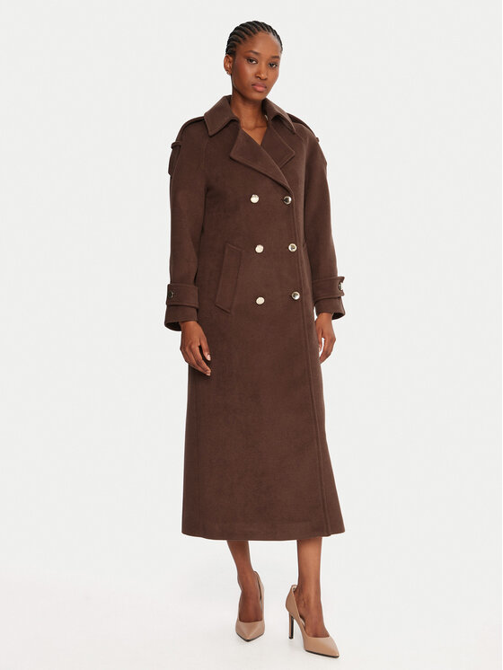 Rinascimento Преходно палто CFC0125809003 Кафяв Regular Fit цвят на ниска цена