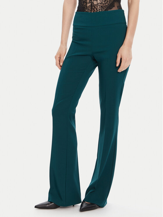 Rinascimento Текстилни панталони CFC0125318003 Зелен Flare Fit цвят на ниска цена