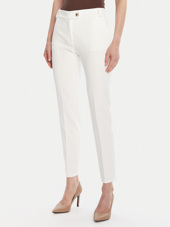 Rinascimento Чино панталони CFC0126225003 Бял Slim Fit цвят на ниска цена
