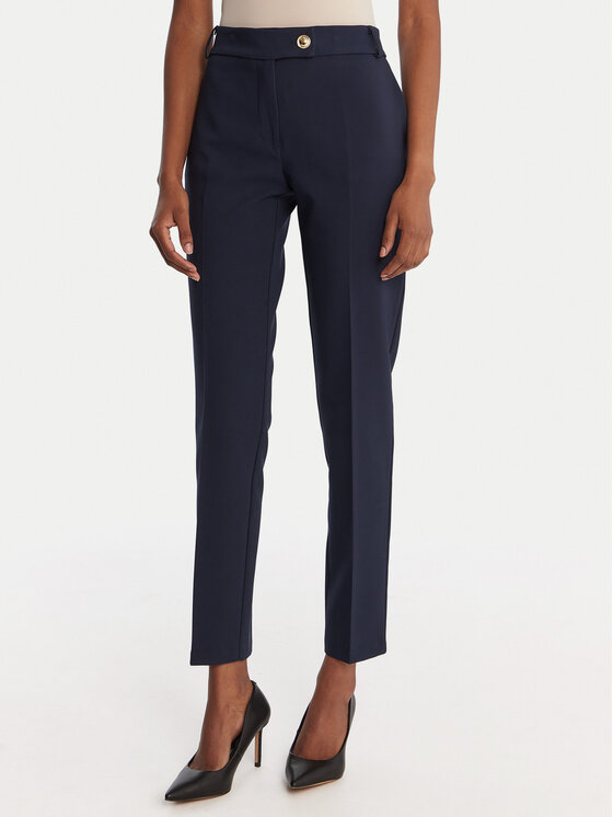 Rinascimento Чино панталони CFC0126225003 Тъмносин Slim Fit цвят на ниска цена