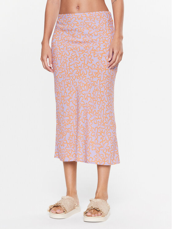 Roxy Миди пола ERJWK03140 Розов Regular Fit цвят на ниска цена